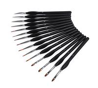 CENPEK 15pcs Fine Detail Paint Brush Set Miniature Painting Brushes Kit Mini Paints Brush Set for Acrylic, Watercolor, Oil, Face, Nail, Scale Model Painting, Line Drawing (Brown)