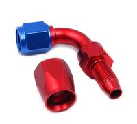 CENPEK 2 Pack 6AN Swivel Hose End Fitting 90 Degree for Braided CPE Fuel Hose Blue Red
