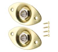 CENPEK 2 Pack Gold Thick Oval Dented Electric Guitar Jack Output Plate Socket for Fender Stratocaster Telecaster Replacement Hardware .