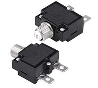 CENPEK 2 Pack L2 Series 15A Thermal Overload Protector, 125-250V AC 50V DC Push Button Reset Circuit Breaker