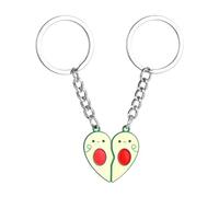 CENPEK 2 Pair Heart Avocado Keyring Fruit Couple Keychain Magnetic Suction Cute Avocado Key Chain Metal Fruit Key Holder For Best Friends Besties