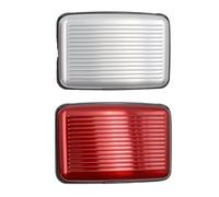 CENPEK 2 Pcs Unisex Aluminium & ABS Plastic Minimalist Metal Credit Card Wallet, Waterproof, Sturdy, Secure Locking Buckle, Silver & Red