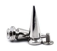 CENPEK 20 set 10 * 26 mm Bullet Rivet Metal Stud, with Metallic Screw Set, Cone Spikes Screwback Studs for DIY Leather Craft Bag Shoe/Leather Clothes/Leather Bags/Jeans/Canvas(Silver)