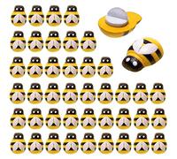 CENPEK 200 Pieces Small Wooden bee Decoration Self-Adhesive Painted Flat Back Wooden Bumblebee Block Scrapbook Decoration and Craft DIY