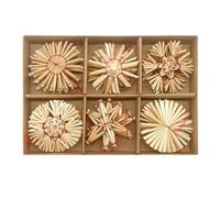 CENPEK 24x Straw Stars Christmas Tree Decorations - Diameter approx 6cm - Straw Star Christmas Tree Pendant - Retro Christmas Tree Ornaments