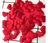 CENPEK 2cm 2000 Pcs Artificial Flower DIY Love Heart Petals Satin Heart Shaped Fabric Petals Wedding Decorations Birthday Table Party Supplies Confetti(Red)