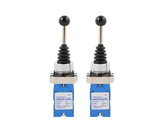 CENPEK 2pcs 22mm Cross Rocker Master Switch, 4-Way Auto-Lock/Auto-Reset, Joystick Switch Controllers 4 Position 4NO Momentary Type 150V/250V/600V Panel Mount