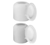 CENPEK 2PCS Cylinder Candle Holder Moulds 3D Candle Holder Silicone Moulds With Lid Casting Moulds For Storage Jar
