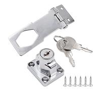 CENPEK 2PCS Keyed Lock Hasp 90 Degree Hasp Lock Rotation Knob Metal Locking with Key for Locking Shed Doors Cabinets Boxes Furniture