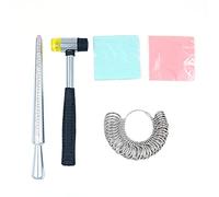 CENPEK 3 in 1 Metal Ring Mandrel Ring Sizer Ring Gauge Set with Jewelers Rubber Hammer Mallet Finger Sizing Tools Rings Size Measurements EU Sizes 41-76 Steel Jewellery Making Repair Tool