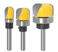 CENPEK 3pcs 1/4 Inch Shank Round Nose Router Bit Set Bowl and Tray Template Bottom Woodwork Drill Tool 3/4inch 5/16inch 1-1/8inch