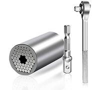 CENPEK 3Pcs Universal Socket Tools Multi-Function Professional (7mm-19mm) Wrench Tool Set with Power Drill Adapter and Socket Wrench for DIY Handyman