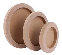 CENPEK 3Pcs Wood Canvas Boards for Painting, Round Unfinished Fiberboard Paint Pouring Panel Boards, 0.6In Deep Cradle Artist Painting Boards for Painting