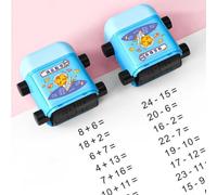 CENPEK 4 in 1 Roller Digital Teaching Stamp Smart Math Problem Stamp Roller Reusable Maths Educational Stamp (White + Blue)