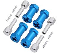 CENPEK 4 Pack RC Wheel Spacers 12mm Hex Drive Hubs Combiner Coupler Aluminum 25mm Offset Extension for 1/10 RC Crawler Car Parts-Blue