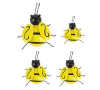 CENPEK 4pcs Bumblebee Garden Ornaments For Garden Wall Decoration Wrought Iron Metal Bee Decoration Suitable For Garden Fence Decoration Or Garden Accessories