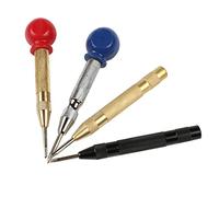 CENPEK 4Pcs Spring-Loaded Automatic Center Punch Tool, 5inch Brass Crushing Hand Tool with Cushion Cap Adjustable Impact for Wood Metal Plastic Glass Window