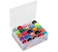 CENPEK 50 Pieces Prewound Sewing Thread Bobbin with Case and Soft Measuring Tape Apply for Brother Baby Lock Janome Kenmore Singer Standard Size and Assorted Colors