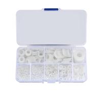 CENPEK 500 PCS White Nylon Washers Set - Plastic Flat O-Ring Round Gasket Washers Assortment for Pipes, Faucets, Mechanical Repairs - M2/M2.5/M3/M4/M5/M6/ M8/M10