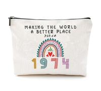 CENPEK 50th Birthday Gifts for Women Makeup Bag,Presents for Female 30th Birthday Gifts Rainbow Cosmetic Bags, Funny 30th Birthday Gift for Women, Ideas Gifts (1974)