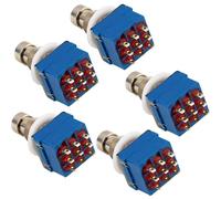 CENPEK 5Pcs 9 Pin 3PDT Effector Button Brush Box True Bypass Guitar Ef