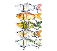 CENPEK 5PCS Fishing Lures,Multi Jointed Pike Lure,Freshwater Saltwater Sea Fishing Lures Slow Sinking with 6 Segments Simulation Design
