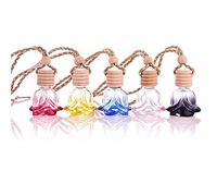 CENPEK 5Pcs Rosebud Shape Perfume Bottle 8ml Car Hanging Air Freshener Glass Bottles