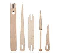 CENPEK 5Pcs Weaving Loom Tools, Wooden Knitting Needles Crochet Needle Weaving Shuttle Stick for Tapestry Handcrafts