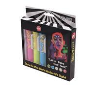 CENPEK 6 Colors Neon Glow Face Paint Crayons Kit Safe Non-Toxic UV Glow Neon Face and Body Painting Water Off Blacklight Glow In Dark for Halloween Easter Carnival