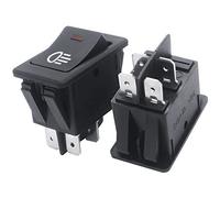 CENPEK 6 Pack 12V 35A Red LED Fog Light Toggle Rocker Switch 4Pin ON/OFF for Universal Auto Car ASW-17D-R