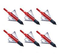 CENPEK 6pcs Archery Hunting Crossbow Bolts Target Practice Arrows Archery Hunting Broadheads 100 Grain 3 Big Blade 3 Small Blade Broad Screw Tips Arrow Heads