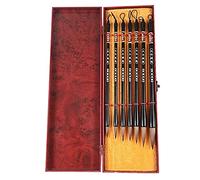 CENPEK 7 Pack Chinese Calligraphy Brush Set Writing Drawing Ink Brushes, Japanese Kanji Sumi Brush Pen for Professional Beginner