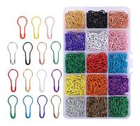 CENPEK 750 Pcs Bulb Safety Pins, 15 Colors Assorted Bulb Pins Coloured Safety Pins Metal Gourd Safety Pins Small Calabash Pins Clothing Tag Pins Bulb Stitch Markers with Box for DIY Sewing Craft