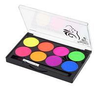 CENPEK 8 Color Professional Water-Based Glitter Face Paint Body Paint Kit with 1 Tasteless Brush for Party Performance