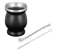 CENPEK 8OZ Stainless Mate Cup Tea Set with Straw Spoon Cleaning Brush for Yerba Mate Drink Coffee Milk Juice