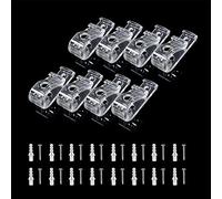 CENPEK 8Pcs Curtain Clear P Clips Hook Roller Blind Clips Safety Chain Cord P Clip Hooks for Vertical Roman Roller Blinds with Screws and Plastic Pillars