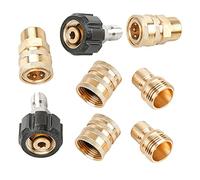 CENPEK 8pcs Pressure Washer Adapter Kit,Garden Hose Quick Connect Fittings,M22 Swivel to 3/8 inch Quick Connect, 3/4 inch to Quick Release