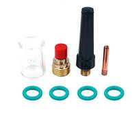 CENPEK 8Pcs TIG Gas Lens Collets Body Heat Resistant Glass Cup TIG Insulators Cup Gaskets 598882 and 41V35 Medium Back Cup Assorted kit for WP 9 20 25 TIG Welding Torch