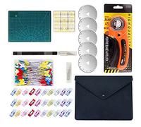 CENPEK 95Pcs Rotary Cutter Kit Including Rotary Cutter and Mat Patchwork Ruler Carving Storage Bag Replacement Cutter Blades Rotary Cutter Tool Kit for Fabric Sewing Quilting