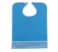CENPEK Adult Bib Anti-fouling Waterproof Reusable Mealtime Protector with Crumb Catcher Washable Dining Bibs for Men Women Elderly Handicapped Patient Eating Blue