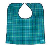 CENPEK Adult Bib - Reusable Clothing Protector - Waterproof - Crumb Catcher - Machine Washable - Extra Long Senior Men and Women Bibs for Eating (Green Grid)