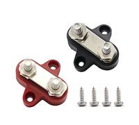 CENPEK Battery Power Distribution Terminal Block Set [M8 Dual Studs w/Bus Bar] [Max 48V DC 80 Amp] Positive/Ground Insulated Junction Post for Auto Marine Car Trailer RV Boat