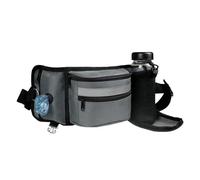 CENPEK Belt Pocket for Training - Built in Poop Bag Dispenser with Hidden Water Bottle Holder Hands Free Belt With 2 D-Ring Buckle Ideal for Puppy Teaching Travel Running Walking Hiking Grey