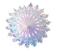 CENPEK Christmas Iridescent Snowflake Shape Foil Ceiling Wall Holo Decoration Flowers Ball Craft Hanging Decoration for Christmas Birthday Wedding 45cm