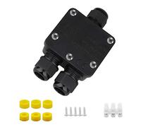 CENPEK Junction Box Outdoor Waterproof IP68 Larger 3-Way Plug Line External Electrical Junction Box, M25 Coaxial Cable Connector Wire Range 5mm-15mm