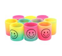 CENPEK Mini Smiley Face Magic Rainbow Spring 10pcs, 3.5cm, Fun Colourful Fidget Game for Baby Parties, Sensory Games for Autistic Baby