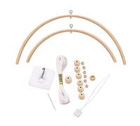 CENPEK Nursery Mobile Crib Bed Bell Ceiling Wooden Wind Chime Hanging DIY Wooden Frame Ornaments Handmade Kit for Nursing Accessories