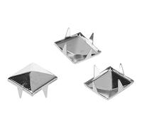 CENPEK Pyramid Shaped Nail Head Studs Square Metal Leather Rivets for Leathercraft, DIY Crafts, Clothing, Bags, Purses Embellishment (10mm, Silver, 200pcs)