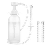CENPEK Reusable Vaginal Douche with 3 Nozzles 300ml Female Vaginal Cleansing System Anal Douche Portable Kit Manual Pressure Enema for Men and Women