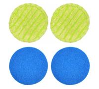 CENPEK Round Floor Scrub Pad, 16 Cm Reusable Scrub Mop And Electric Rotary Mop Head Compatible For Floor Cleaning, 2 Green Cleaning Rags, 2 Blue Waxed Rags